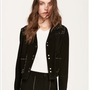 Rebecca Minkoff Arnie Suede Black Leather Jacket